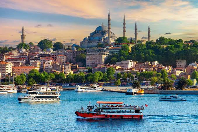 Istanbul skyline at dusk